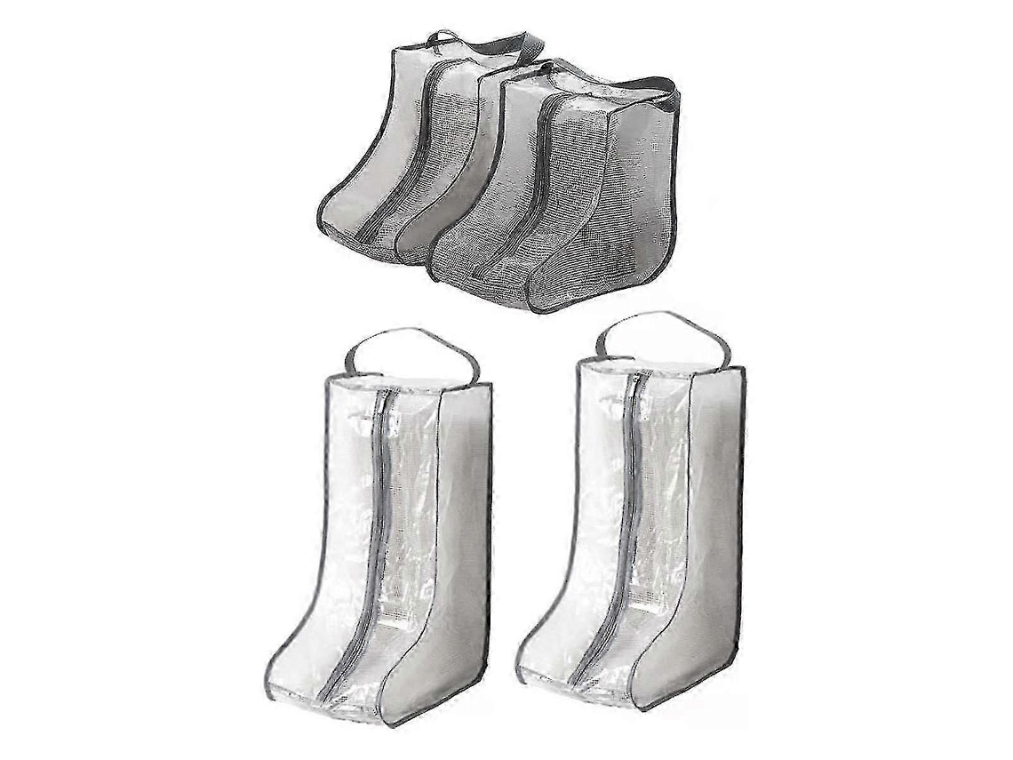 Bolsas de almacenamiento portátiles para botas altas y cortas para mujer, paquete de 2 bolsas altas y 2 bolsas cortas impermeables para botas T