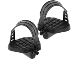 Pedales Ligeros De Plástico Negro Para Bicicleta Estática, Juego De 2 Piezas Con Correas.