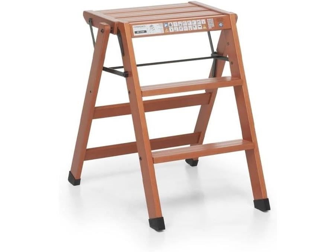 Taburete plegable Foppapedretti Tialzo de madera maciza, 3 escalones, carga 150 kg