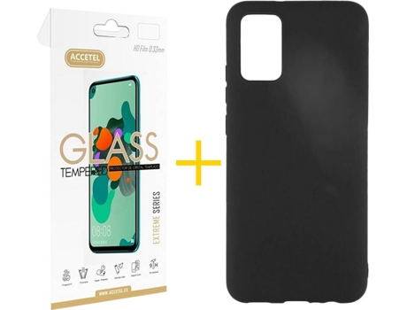 Kit Funda + Protector de Pantalla Samsung A02s ACCETEL 2788 Negro