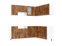 Juego de 11 gabinetes de cocina de roble ahumado MAISON EXCLUSIVE