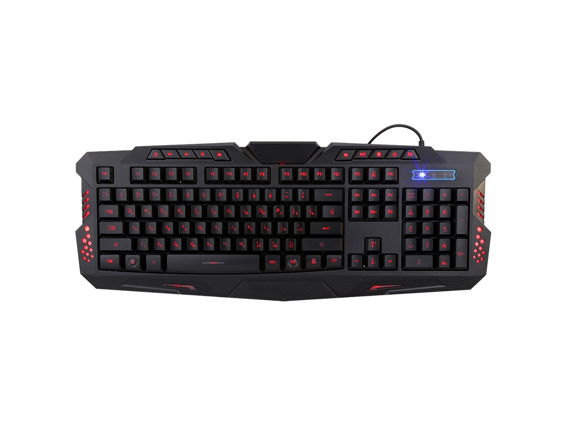 Teclado Para Juegos Bilingüe Ruso-inglés Con Retroiluminación Tricolor Cableado