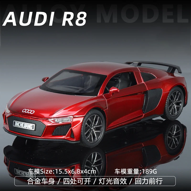 (rojo) Modelo De Coche De Juguete De Aleación Supercar A Escala 1:32, Fundición A Presión De Metal.