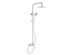 Columna de ducha Extensible, Termostatico rociador cuadrado Blanco Mate MICE COLLECTION