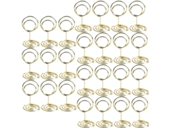 Juego 25 Soportes Números Alambre Acero Carbono Dorado Centros Resistentes Decorativos Bodas Fiestas Fáciles