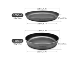 Olla Ligera De Titanio Tomshoo De 1000 Ml/1500 Ml Para Camping, Senderismo, Picnics Y Cocina Al Aire Libre.