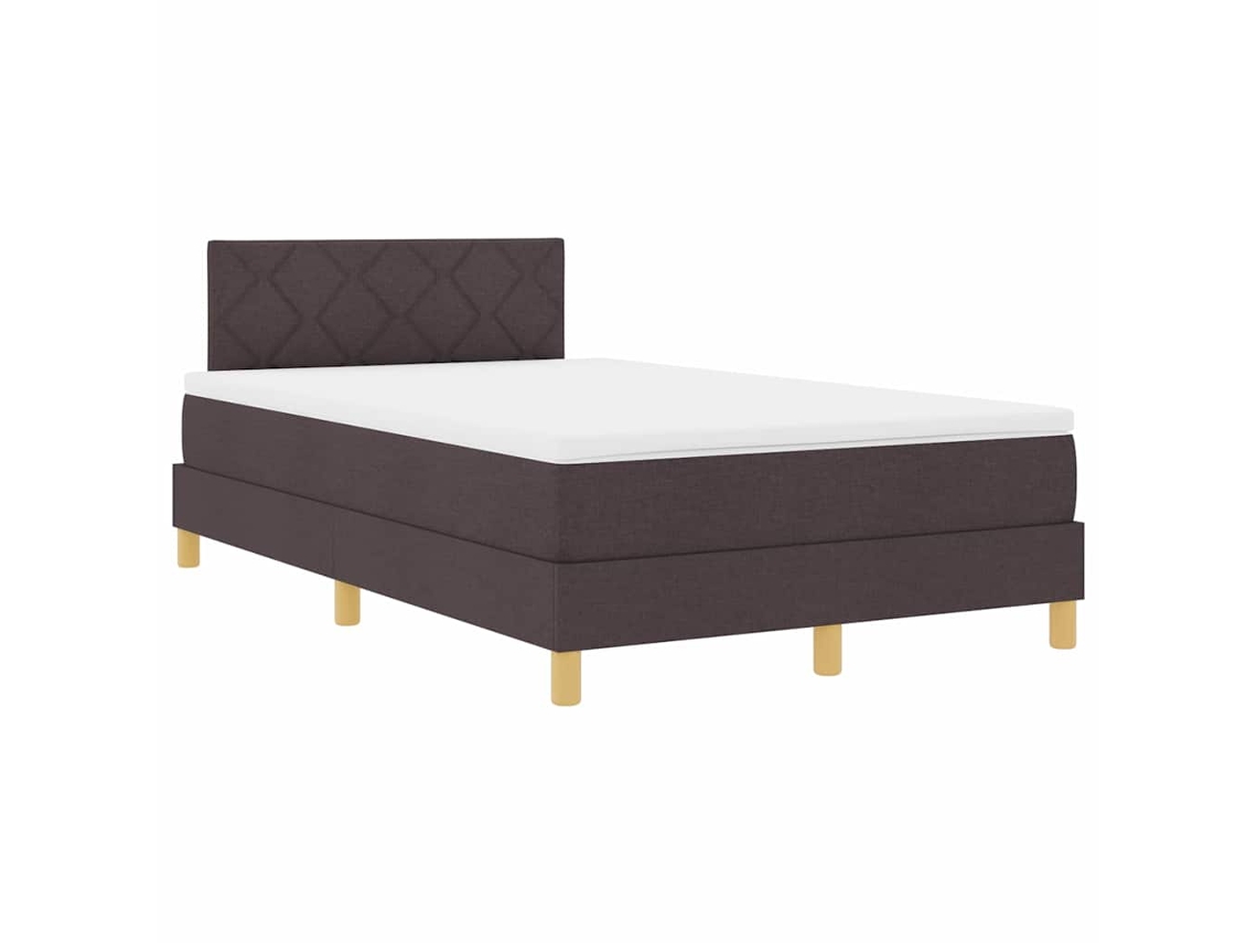 Maison Exclusive - Cama Box Spring Led Marrón Oscuro 120 X 200 Cm Tela