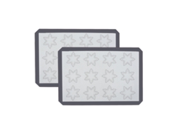 MEOIRUERY 2pcs Alfombrilla de Silicona para Hornear Macaron Bear/Star/Round multifuncional antiadherente para fondant en polvo