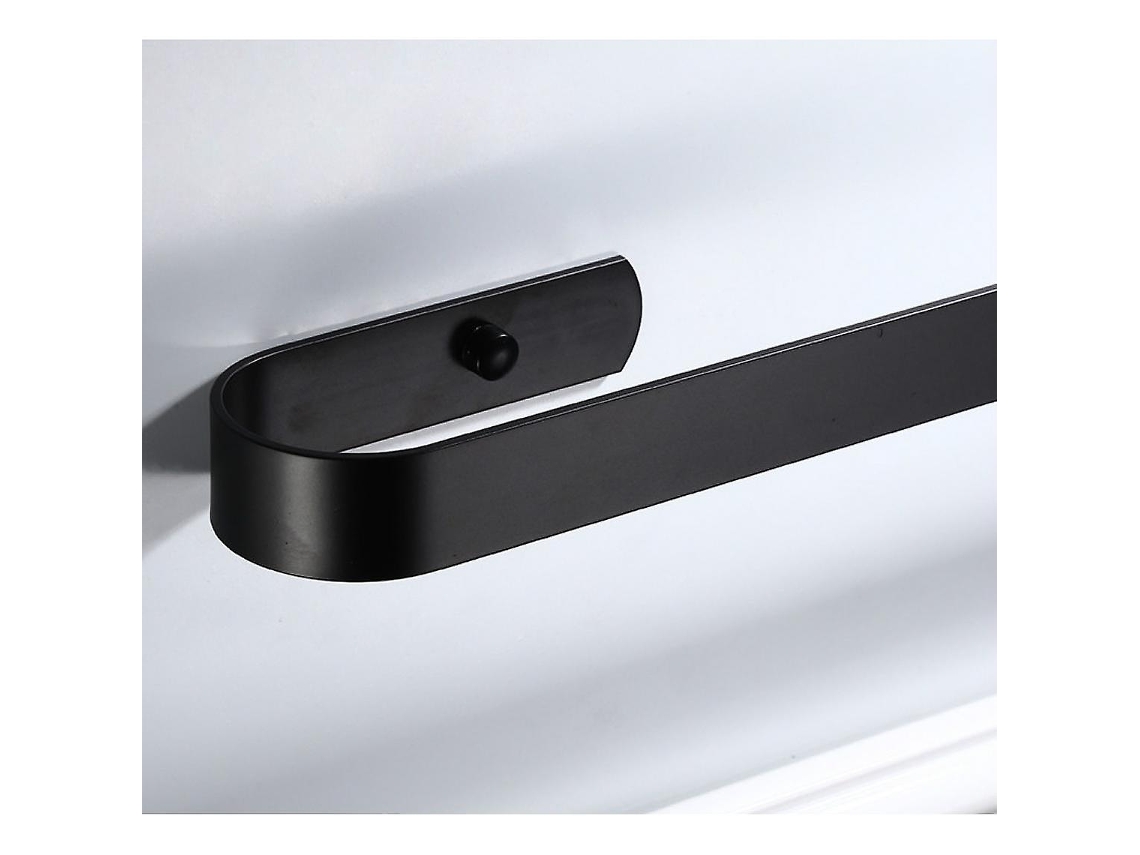 Toallero de 50 cm, de cristal, de aluminio, negro y blanco, para baño | Toallero Gusshious (negro)