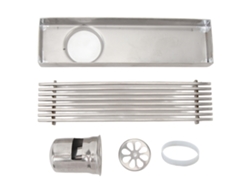 Desagüe Lineal Rectangular De Acero Inoxidable Para Ducha, De 20 Cm, Con Rejilla Antiolor Para Tubería De 50 Mm.