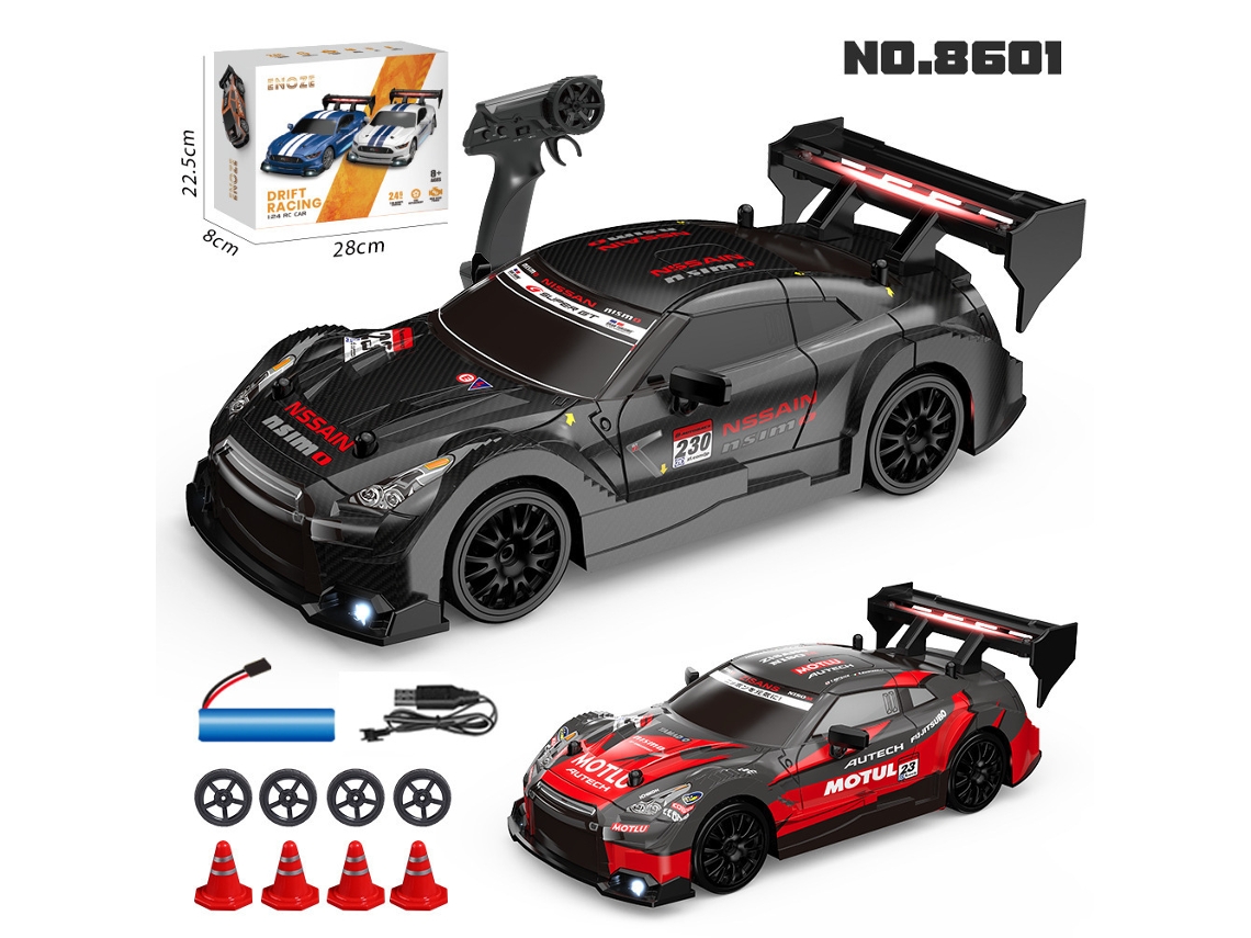 Coche teledirigido de alta velocidad de 2,4 g para carreras de drifting, juguete de control remoto Cuich (negro)