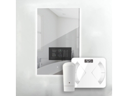 Espejo LED de baño retroiluminado con pantalla táctil de 10,5 Báscula biométrica y sensor de piel 60x80cm