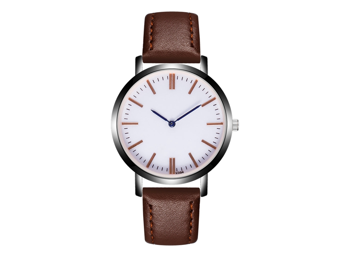 Reloj De Moda Para Hombres Zhoulianfa De Cuarzo Con Correa De Cuero Café Oscuro