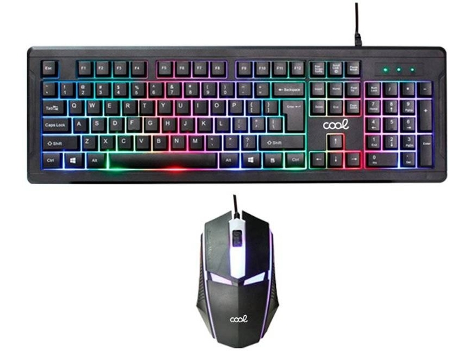 Teclado COOL Gaming USB PC + Ratón Florida Iluminación