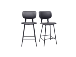 Bancos de bar vintage pretos com pernas de metal 65 cm lote de 2 Lab MILIBOO