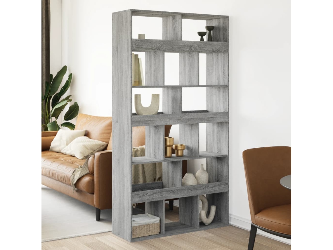 Biombo de madera de 100 x 33 x 187,5 cm, gris Sonoma, WSD262922, Adorable Home