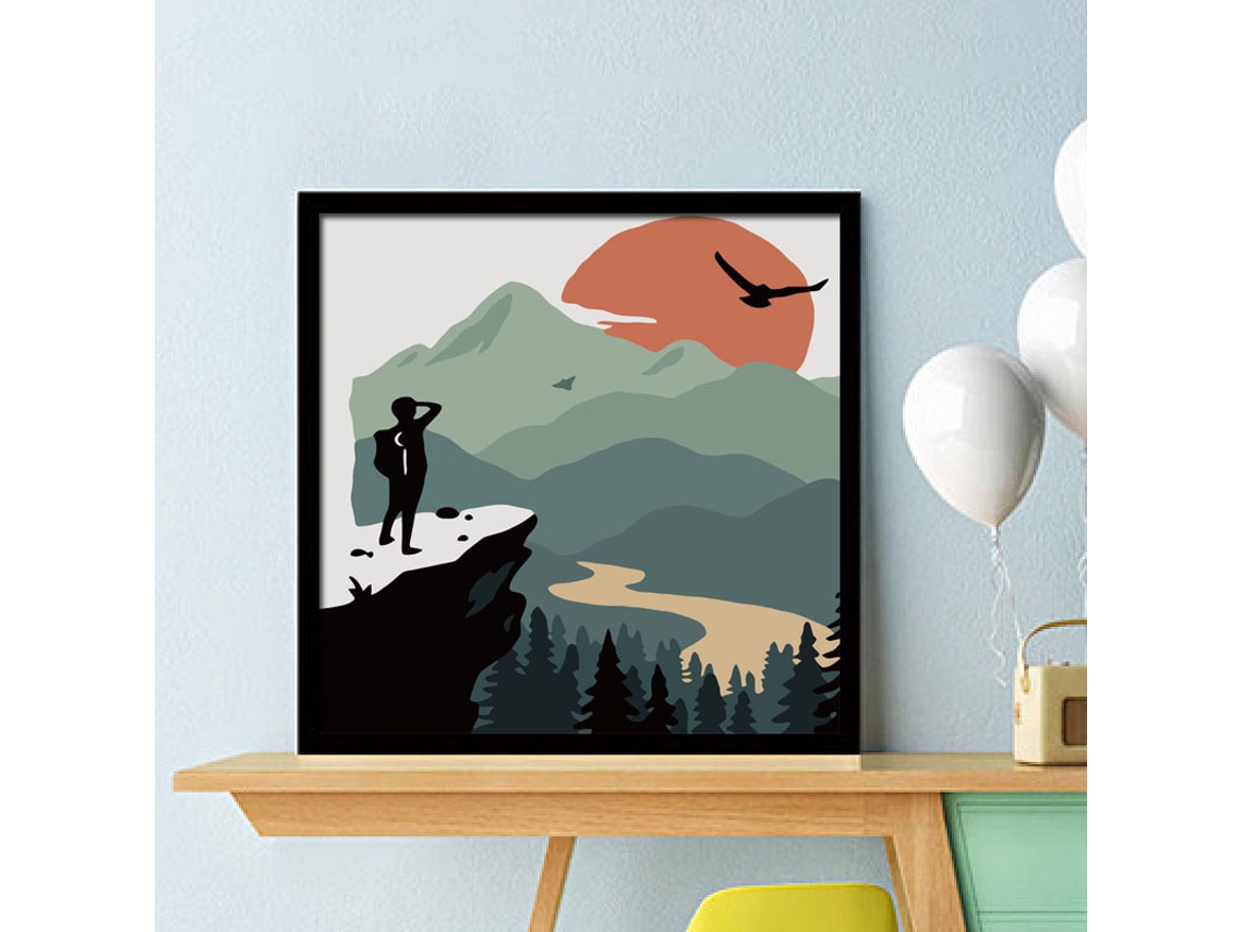 Kit De Pintura Al Óleo Digital Para Niños, Con Marco, Tamaño 20x20cm, Ideal Para La Decoración De La Sala De Estar Y El Dormitorio.