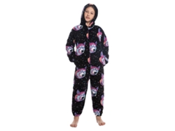 Pijama Enterizo De Felpa Para Niños Con Capucha, Estampado Adorable, Cierre De Cremallera, Invierno/otoño, Talla 120