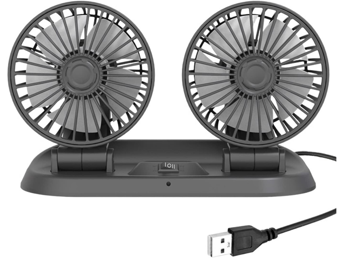 Ventilador De Escritorio Usb Ventilador Coche Plegable Doble Cabezal Giratorio Creativo 5v 12v 24v En