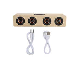 Altavoz Bluetooth De Madera De 12 W Con Subwoofer, Radio Fm, Ranura Para Tarjeta Tf, Control De Volumen Y Botones.