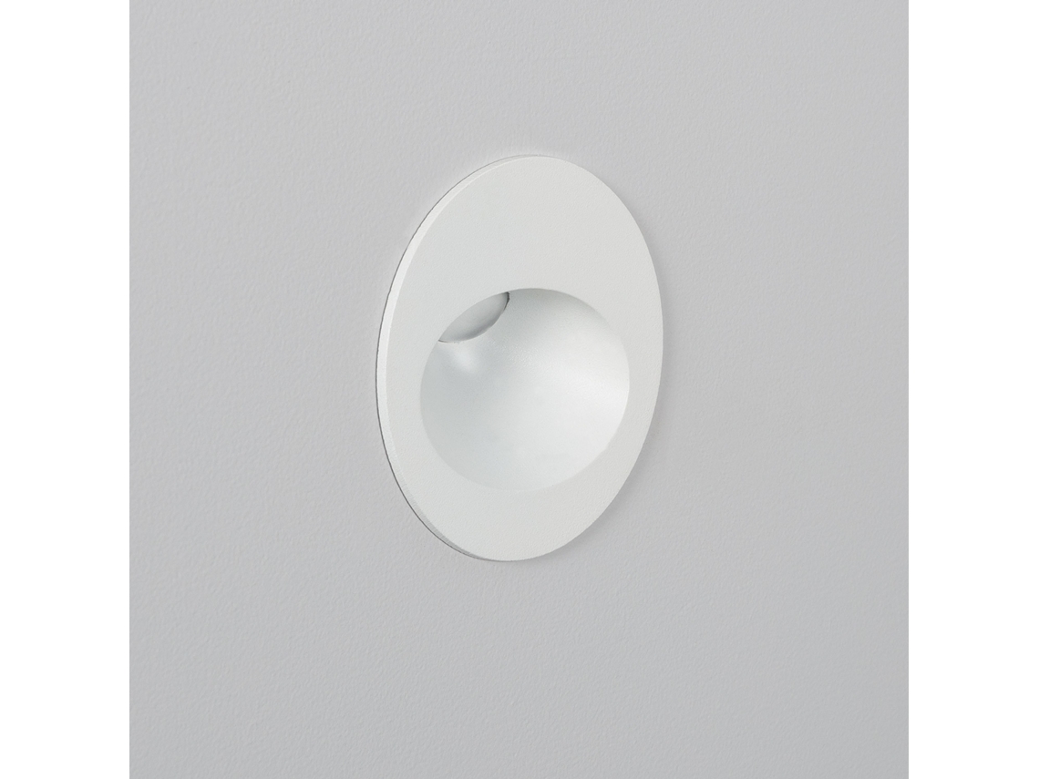 Baliza Exterior Led 3w Empotrable Pared Circular Aluminio Blanco Coney 2700k Branco Quente