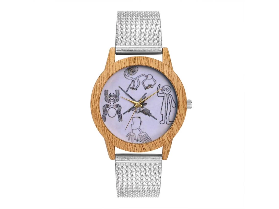 Reloj De Pulsera Unisex De Cuarzo Con Correa De Silicona Plateada.