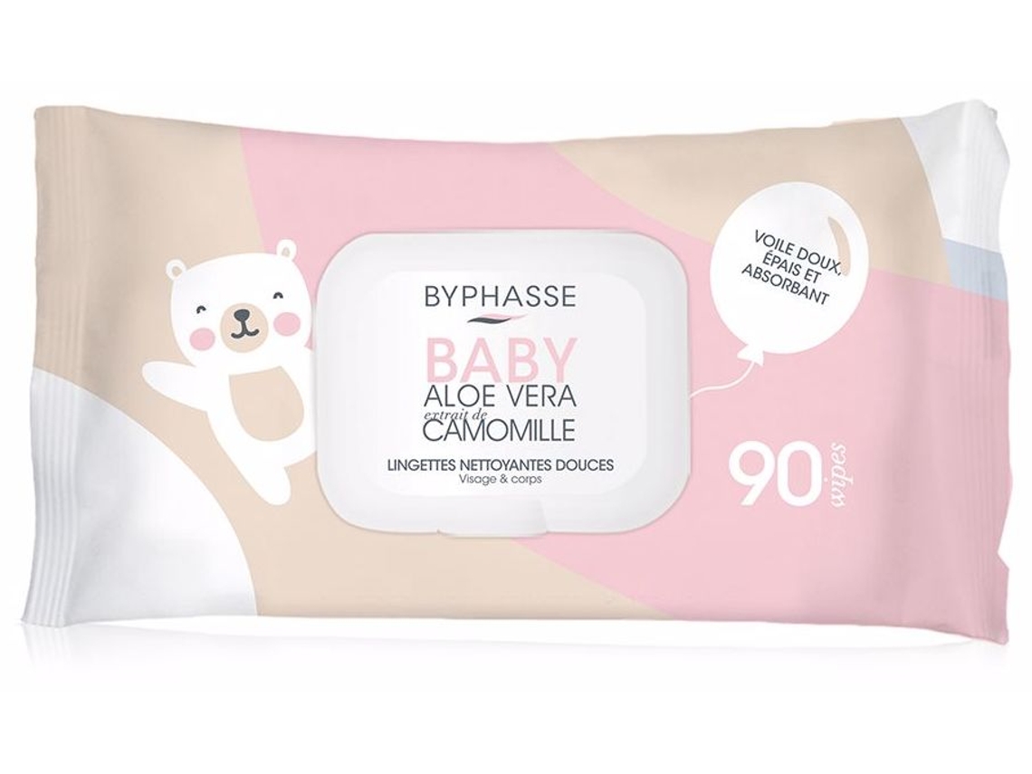 Toallitas Limpiadoras Bebé Aloe Vera Extracto de Camomila 90 Uds BYPHASSE