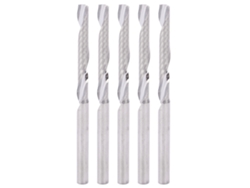 5 fresas helicoidales de un solo chip con vástago recto de 3,175 x 3,175 x 25 x 50 mm para CNC