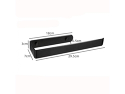 Portarrollos de papel higiénico negro, toallero para cocina y baño, soporte para papel/adhesivo | Portadocumentos Gusshious (negro)