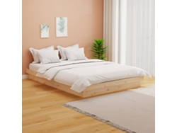 Estructura De Cama Doble Sin Colchón Madera Maciza