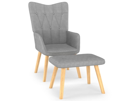 Silla de relajación VIDAXL Gris Tela (62x68.5x96 cm)
