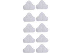 10 Esponjas De Microfibra Para Mopa H2o X5 Triangular Bmx, Compatibles, 25x18cm, Blancas