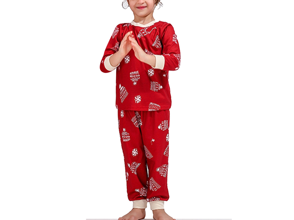 2026altiro-pijamas Navideños Para Niños 2y Con Imagen De Árbol De Navidad, Cuello Redondo Y Mangas Largas, Rojo Oscuro