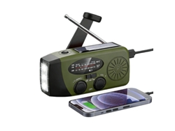 Radio Portátil De Emergencia Am Fm Noaa 2000mah 3 Modos De Carga Solar Usb Manivela Linterna Actualizado 4 Antenas 3 Led