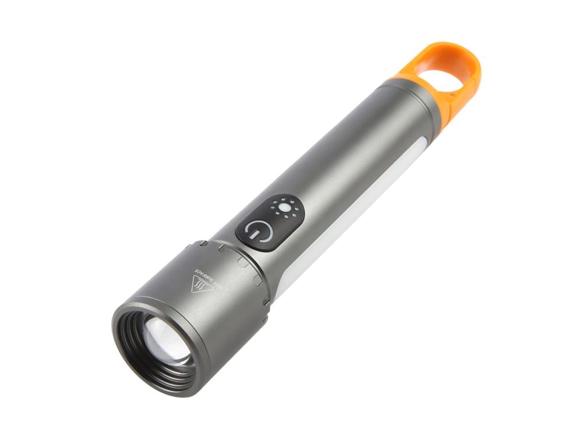 Linterna de exterior impermeable con zoom láser telescópico, color blanco