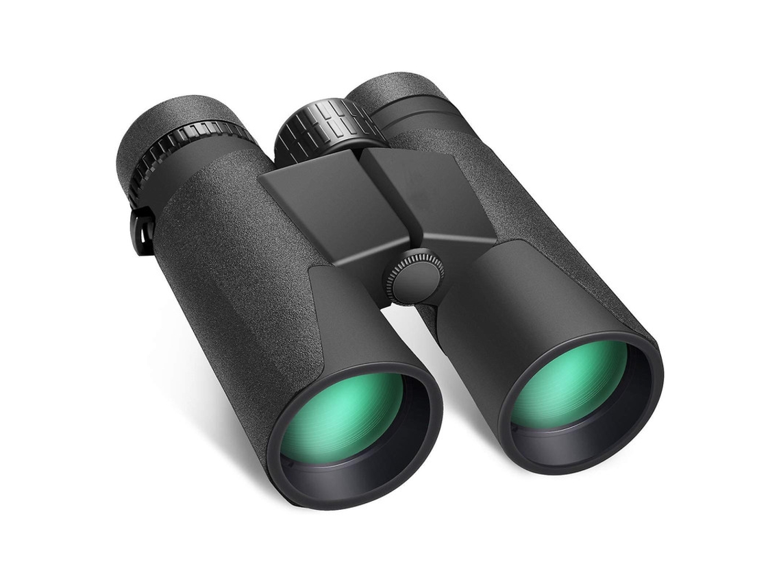 Binoculares 12x42 Bak4 Prism FMC IP68, ligeros, visión nítida, con poca luz, para observación de aves, caza al aire libre, color negro Bestvite