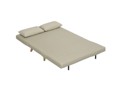 Sofá Cama De 130x78cm Con Respaldo Ajustable Y Cojines De Terciopelo Beige.