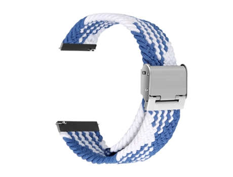 Correa Pulsera Trenzada Flexible para Garmin Forerunner 245 Azul y Blanco