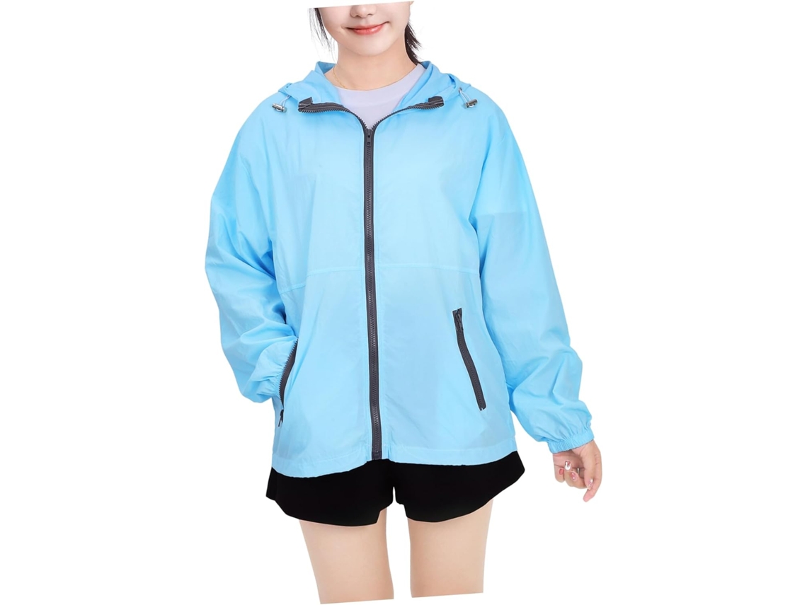 Chaqueta Ligera De Senderismo Para Mujer Con Capucha.