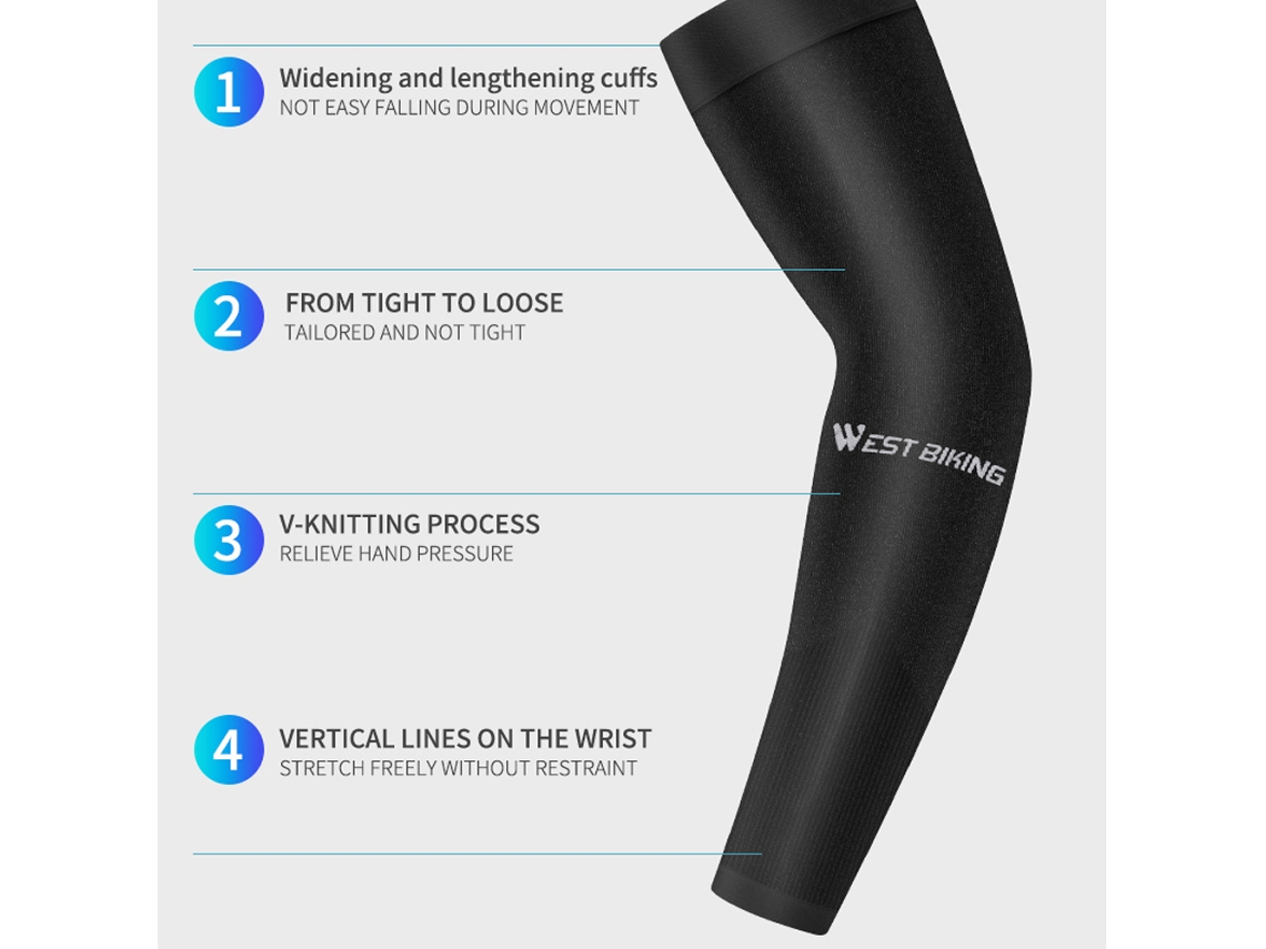 Mangas De Brazo Deportivas West Biking Protección Uv Sedas Heladas Para Ejercicio Al Aire Libre