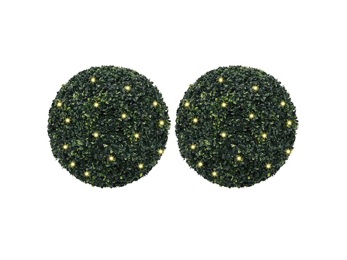 Conjunto 2 Bola De Boj Artificial VIDAXL Verde Polietileno