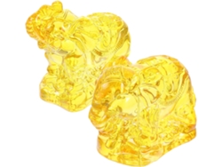 Juego 2 Estatuas Elefantes Cristal Amarillo Decoración Hogar Oficina Adorno Delicado Único Adecuado
