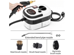Limpiador a vapor de alta temperatura y alta presión con 6 velocidades, ideal para la limpieza de cocinas y coches (blanco y negro)
