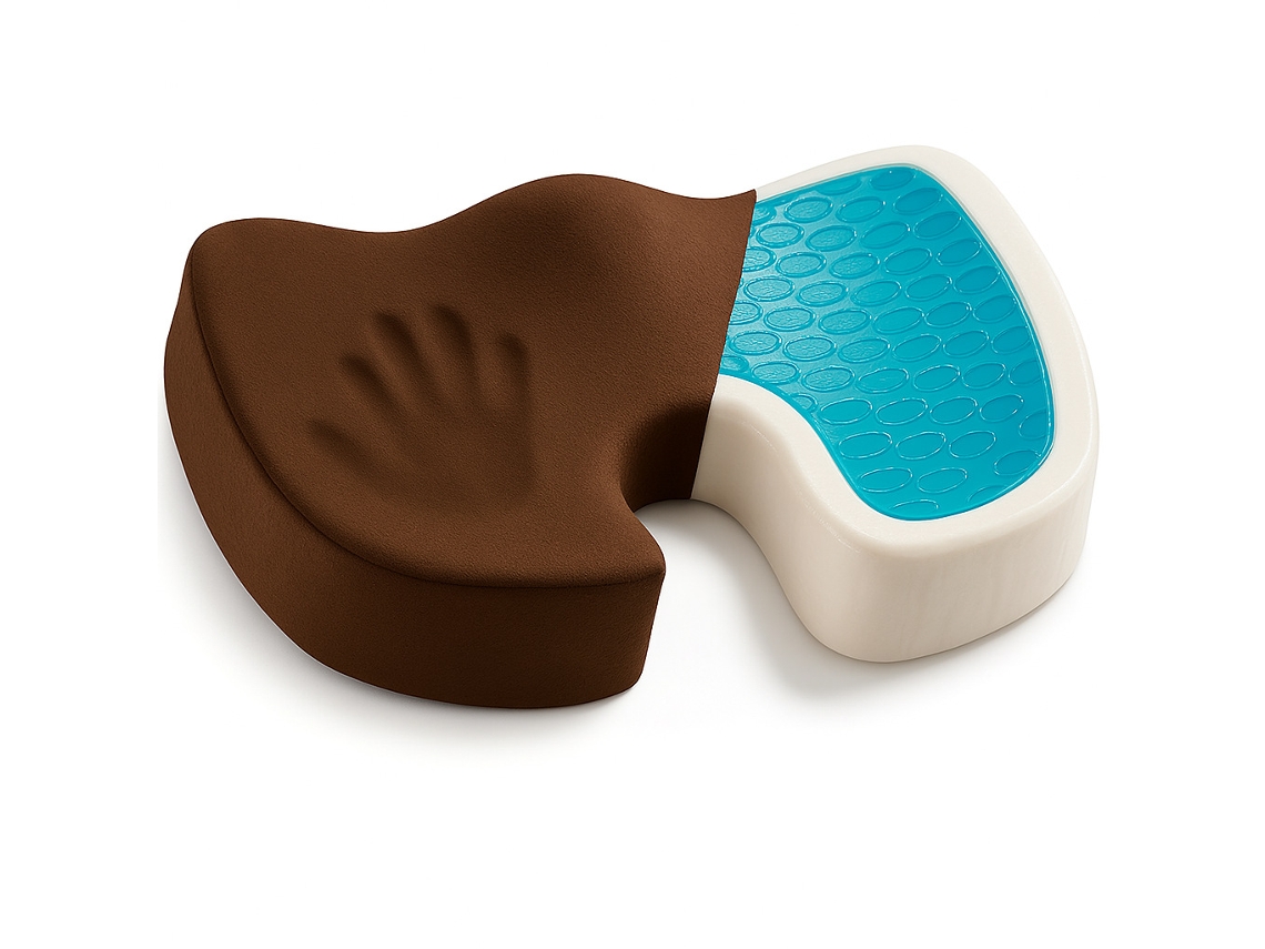 Cojín De Gel Para Asiento De Oficina. Alivia El Dolor De Ciática Y Cóccix (marrón). Digitallab