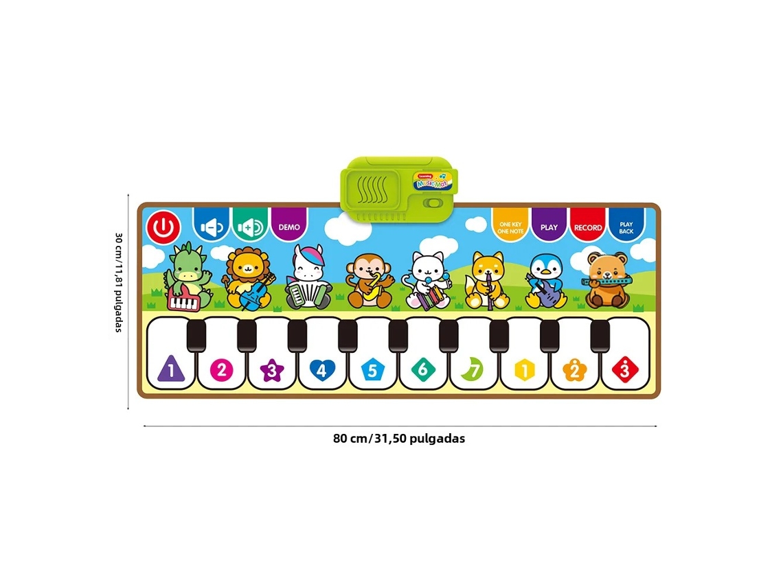 Tapete musical de piano para bebés y niños pequeños, teclado con forma de animal para educación musical en la primera infancia.