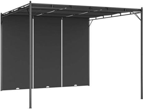 vidaXL Cenador de jardín con cortina lateral gris antracita 3x3x2,25 m
