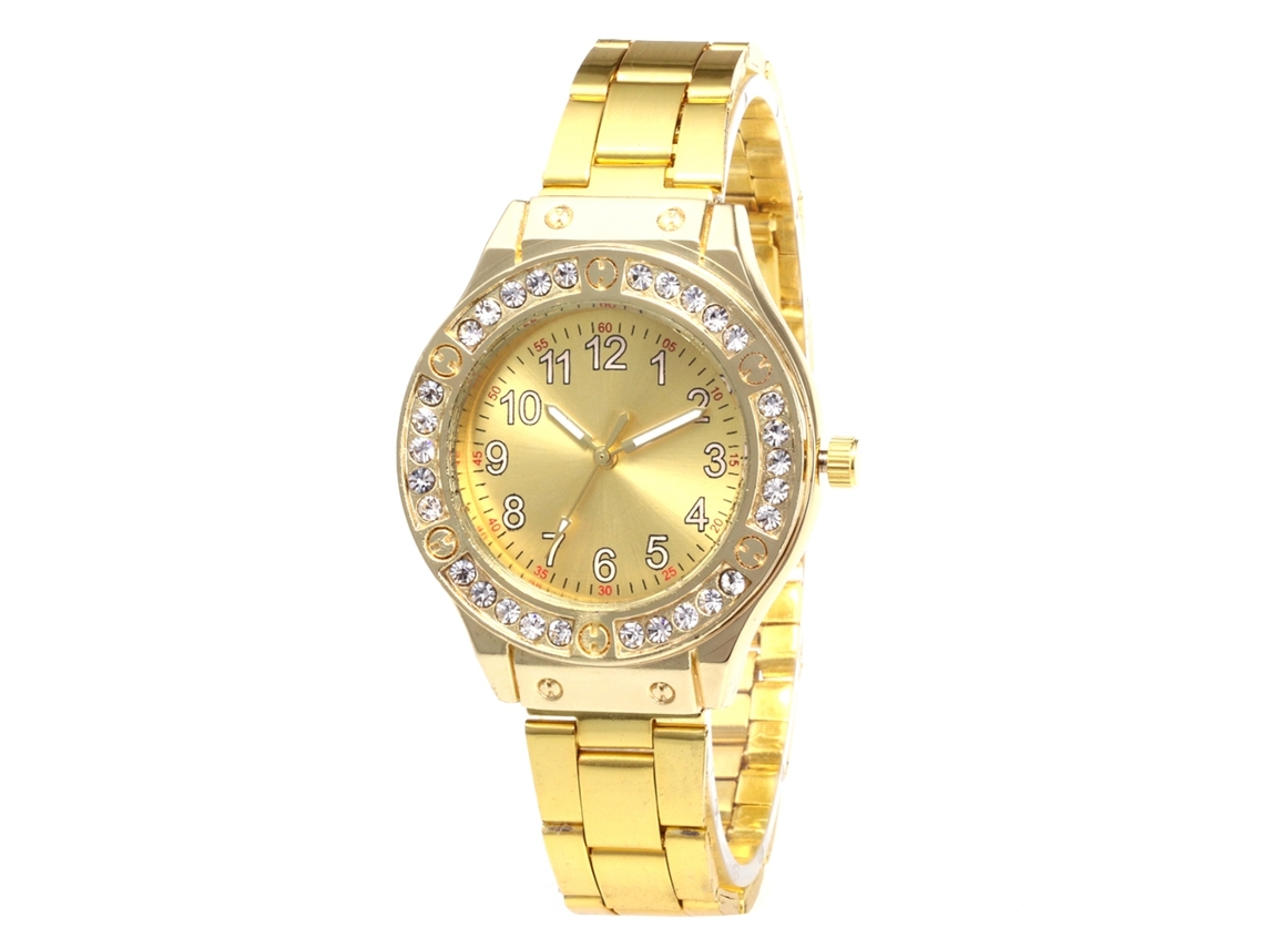 Reloj De Pulsera Unisex Zhoulianfa De Cuarzo Con Diamantes, Estilo Moderno, Color Oro.