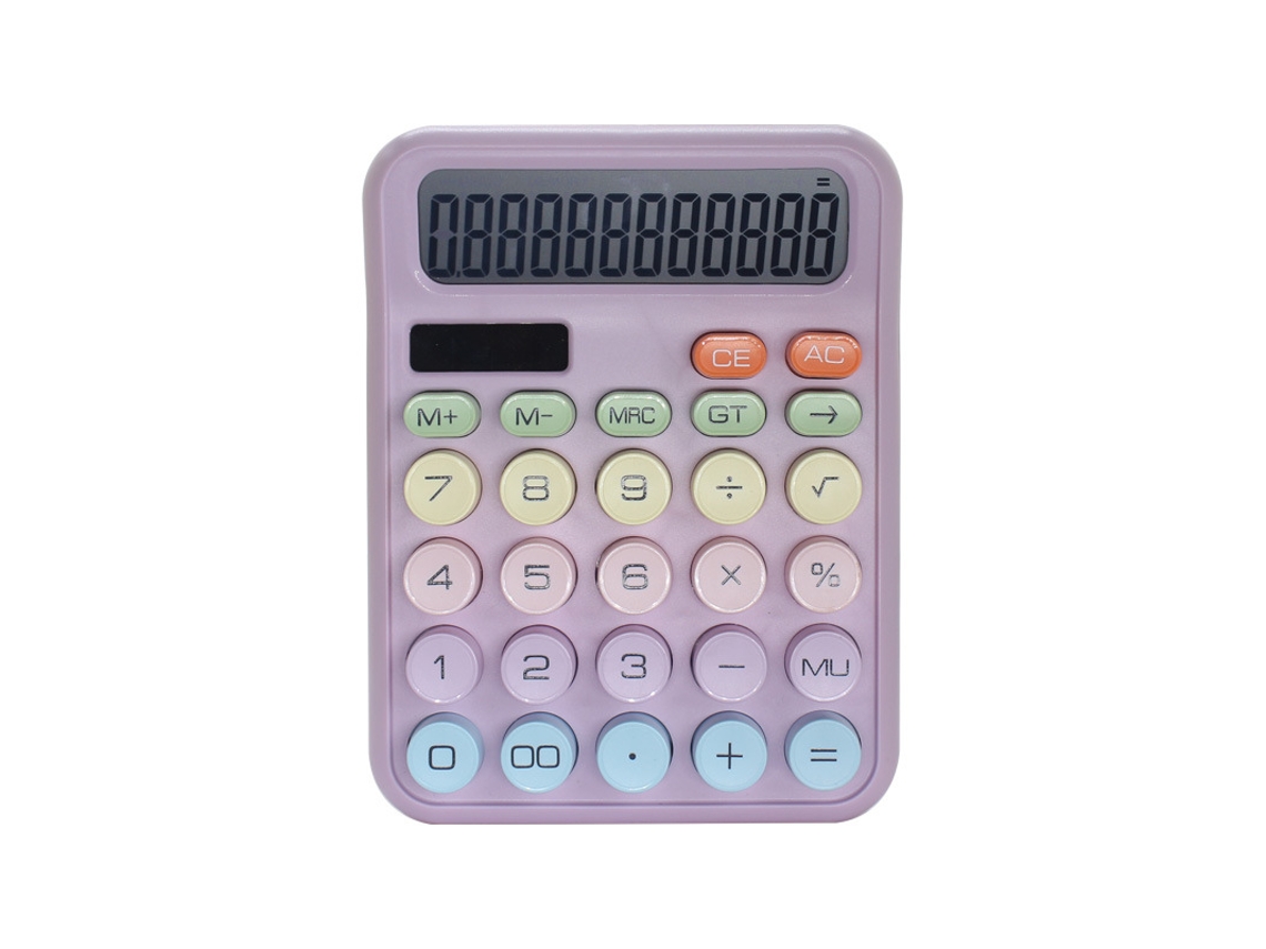 Calculadora electrónica Csyy con teclas redondas tipo piano (morado)