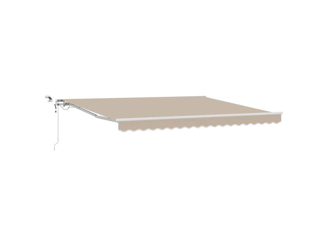 Toldo retráctil automático Vidaxl con LED, poliéster beige (400 x 300 cm)