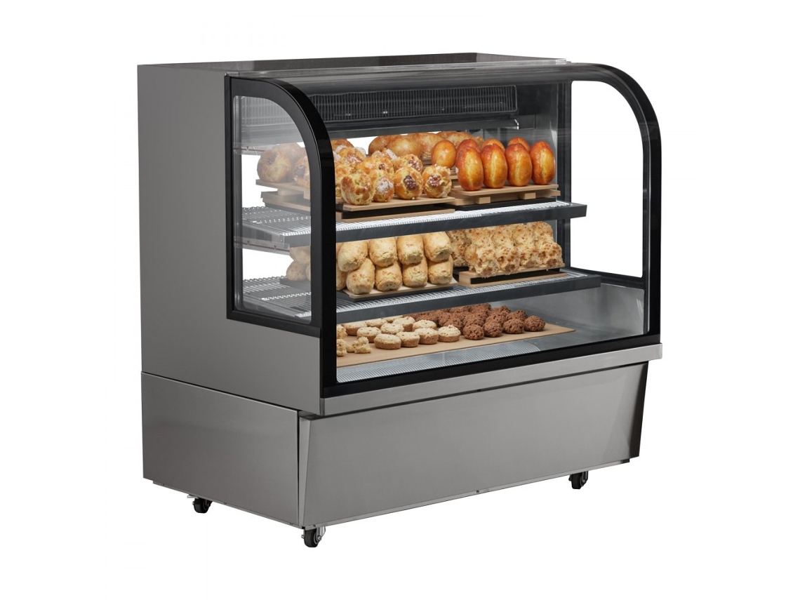 Vitrina refrigerada comercial de 505L con estantes, iluminación LED y control de temperatura Tekmaquinas